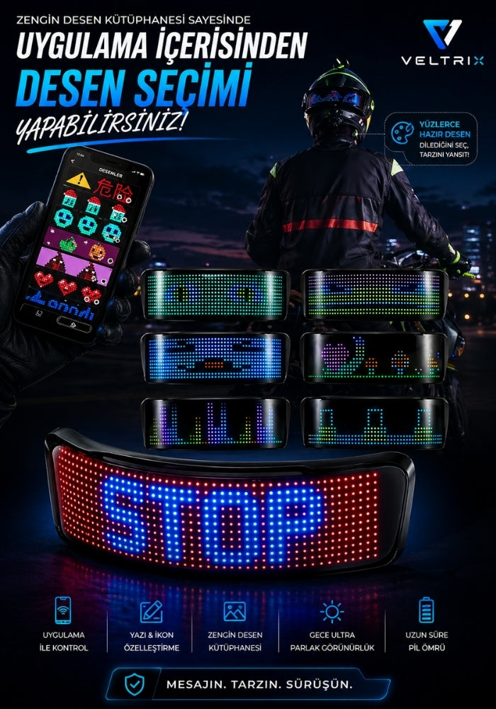 ŞARJLI MOTOSİKLET KASK EKRANI