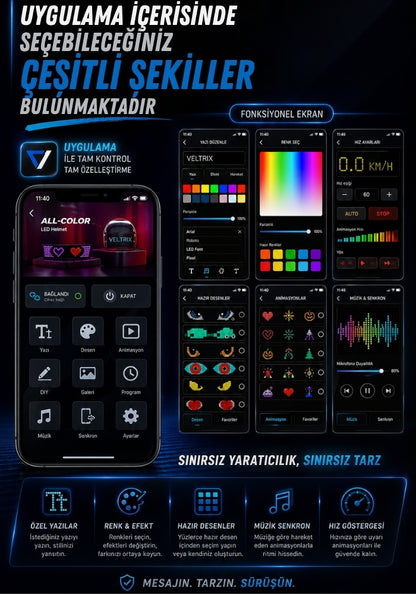 ŞARJLI MOTOSİKLET KASK EKRANI