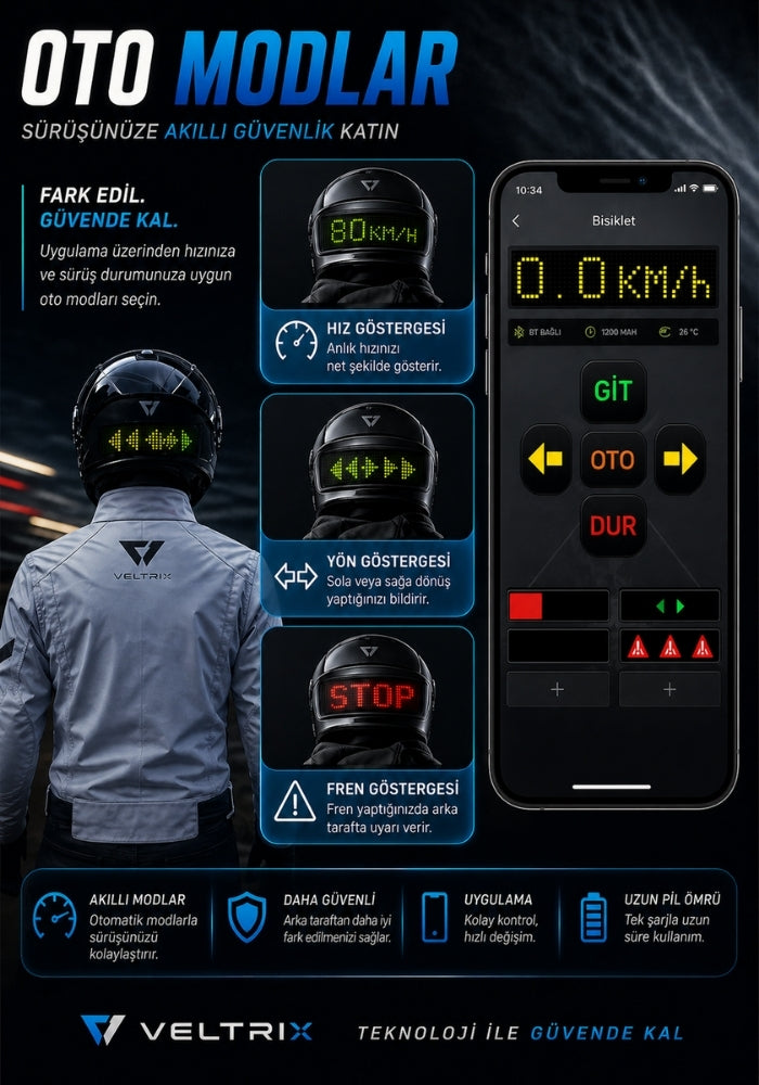 ŞARJLI MOTOSİKLET KASK EKRANI